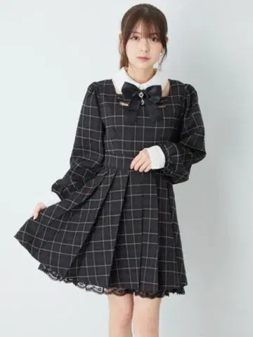 Ank Rouge 긴팔 원피스 지뢰계 양산형