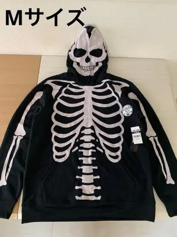 스켈레톤 후드티 스컬 풀 집업 뼈 후드티 속기모 맨투맨 M 분장