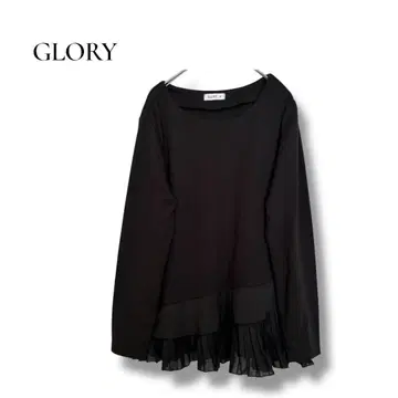 글로리 풀오버 긴팔 상의 플리츠 절개 밑단 프릴 체형 커버 M