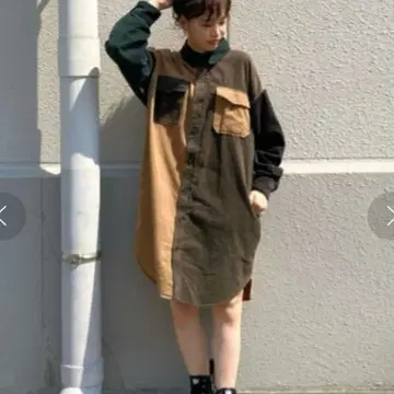 RODEO CROWNS 코듀로이 셔츠 원피스