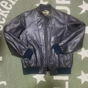 leathermaster 블랙 레더 봄버 자켓