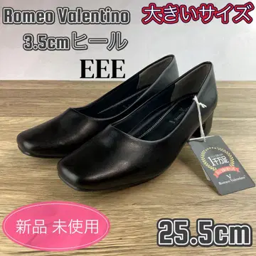 펌프스 블랙 오피스 빅 사이즈 취업활동 로우힐 25.5cm