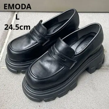 컨디션 최상 EMODA 탱크 밑창 벌키 로퍼 블랙 24.5 L 통굽