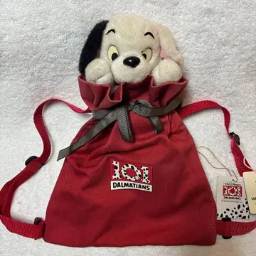 [ 미사용 ] 디즈니 101마리 강아지 봉제 인형 포함 백팩 레어