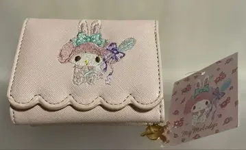 My Melody 3단 폴더형 지갑 핑크 꽃무늬 우사멜로 시리즈