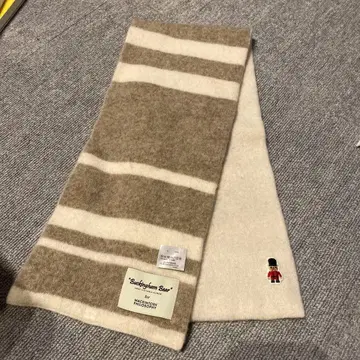 새상품급 매킨토시 철학 보더 무늬 머플러 버킹엄 베어