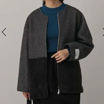 글로벌 워크 울 트윌 절개 자켓