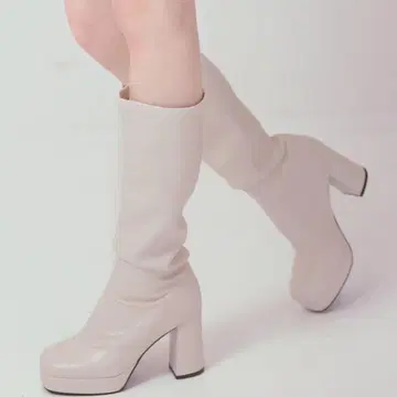 화이트 롱 부츠 24.5