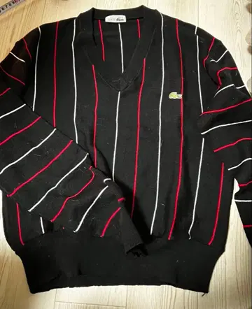 [ CHEMIS LACOSTE ] 프랑스제 자수 스트라이프 니트 스웨터