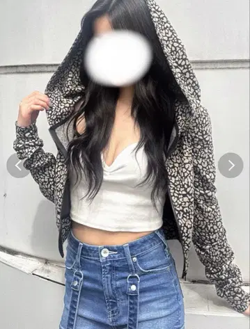 GYDA leopard print 숏 후드티