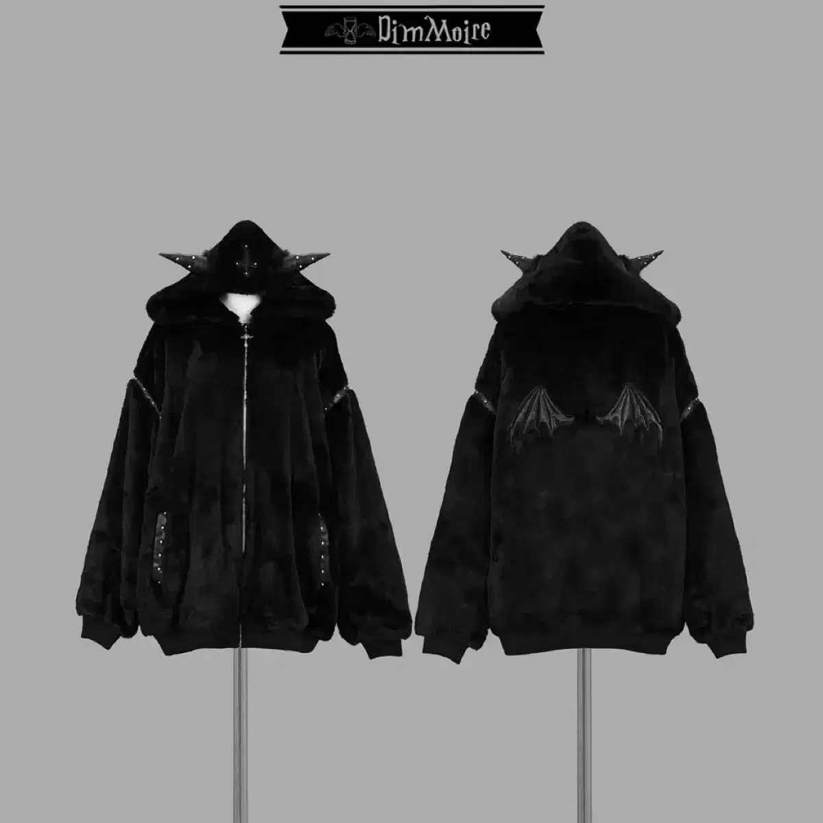 Dimmoire Evil Cat Hooded Zip-up Black | Bunjang Global