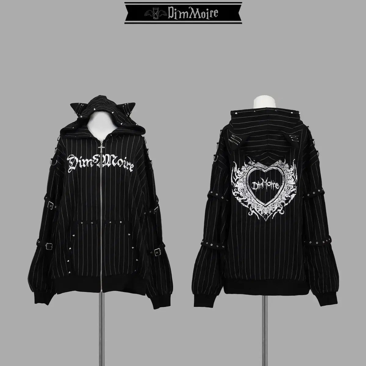 Dimmoire Evil Cat Hooded Zip-up Black | Bunjang Global