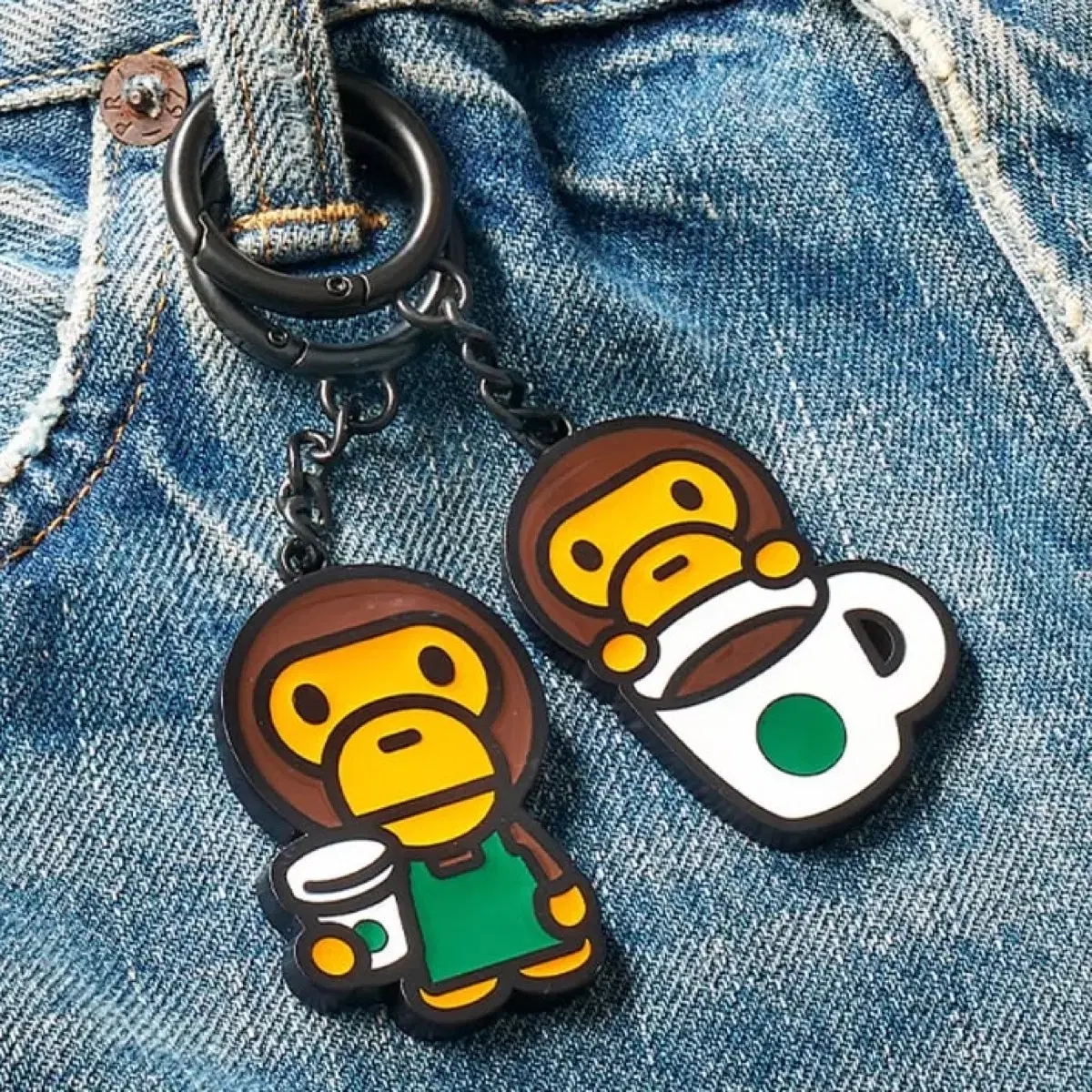 BAPE | 베이프 Bape Baby Milo Plush Doll Keychain Denim Doll