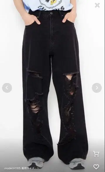 PUNYUS 데미지 데님 와이드 팬츠 2