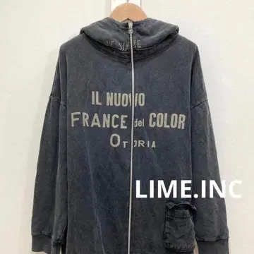 LIME.INC 라임잉크 미니쭈리 황화염색 집 후드티 여성용