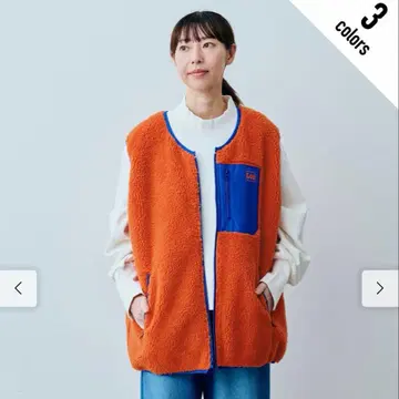 LEE BOA VEST 리버서블 보아 베스트 오렌지 블루