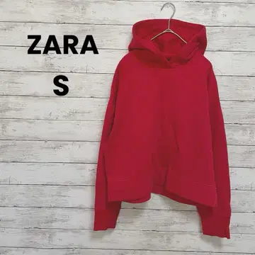 [ ZARA ] 자라 후드티 ( S ) 후디 숏 기장 레드 귀여운