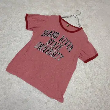 러셀 애슬레틱 칼리지풍 링거 T셔츠 레드 M 사이즈