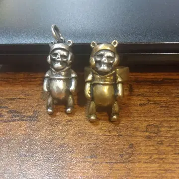 GLAMOUR PUNKS 스컬 베어 펜던트 & 반지 세트