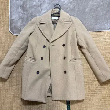 글로벌 워크 베이지 더블 브레스트 코트 M