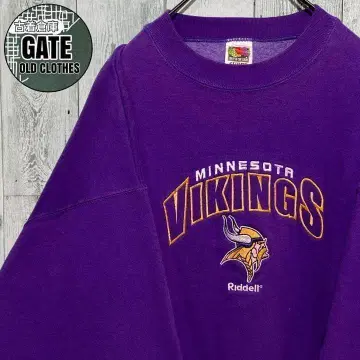 멕시코제 프룻 오브 더 룸 바이킹스 자수 로고 맨투맨 보라색 2XL