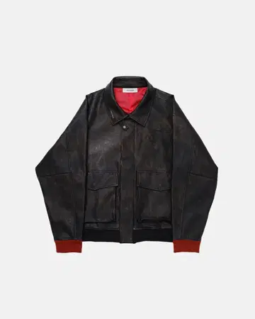 계속 한밤중이면 좋을 텐데 Zutomud 페이크 레더 블루종