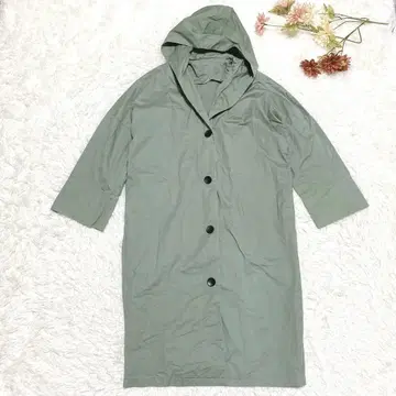 s.2363 [안티카] 롱 트렌치코트 카키 심플 후드