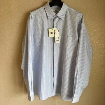 유니클로C 브로드 오버사이즈 셔츠 스트라이프 63BLUE