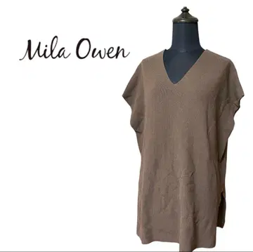 새상품 택 포함 미라오운 브라운 V넥 스웨터 니트 프리 사이즈