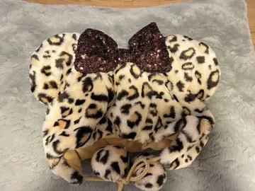 [ 익명 배송 ] 디즈니 리조트 팬 캡 레오파드 무늬 브라운