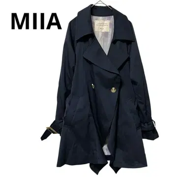 [ MIIA ] 트렌치코트 네이비 스프링 코트 안감 꽃무늬 F