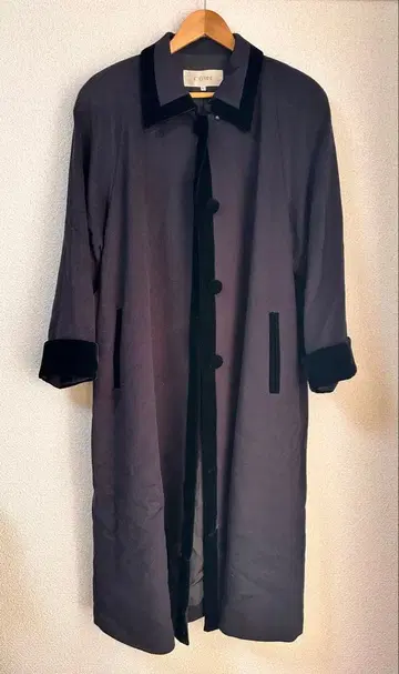 캐시미어 100% 쇼와 레트로 블랙 다크 롱 코트 M~L 사이즈 정도