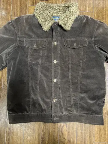 브라운 코듀로이 자켓 보아 카라 부착