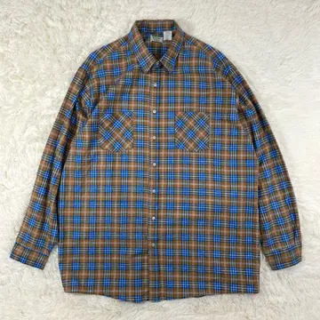 [80s] USA제 Ozark Trail 플란넬 셔츠 2XL 브라운 갈색
