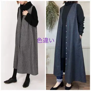 08Mab 전후 착용 가능 울 트위드 오버롤 스커트 브라운