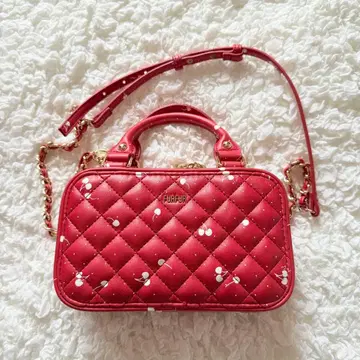 FURFUR 퀼팅 폰 홀더 레드 숄더백