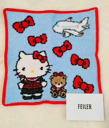 레어! FEILER x JAL x 키티 콜라보 손수건 USED
