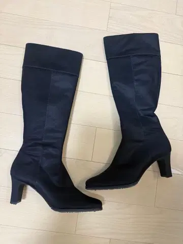 카네마츠 블랙 레인부츠 롱 부츠 힐 6.5cm 24cm 고어텍스