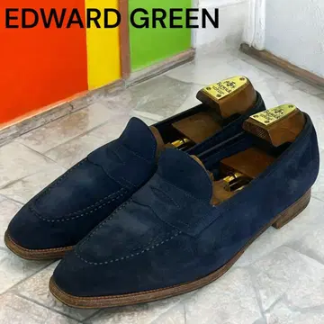 새상품급 에드워드 그린 피믈리코 스웨이드 스퀘어 로퍼 네이비 26.5