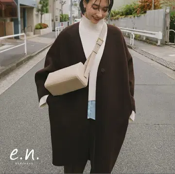 evernavy 에버네이비 노카라 리버 코쿤 코트 브라운 MT 사이즈