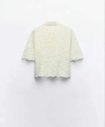 ZARA 아이보리 레이스 반팔 셔츠 XS