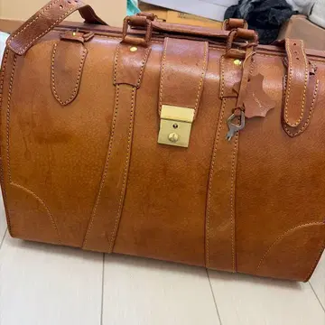 리얼 가죽 남성용 보스턴 백 빈티지 열쇠 포함