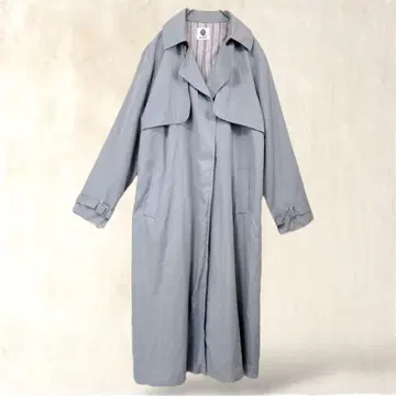 부즈루드 트렌치코트 M 롱 기장 아우터 자켓 블루 계열 봄