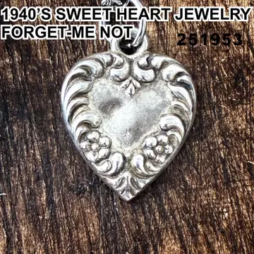 스위트하트 주얼리 물망초 꽃 실버 빈티지 목걸이 NAVY