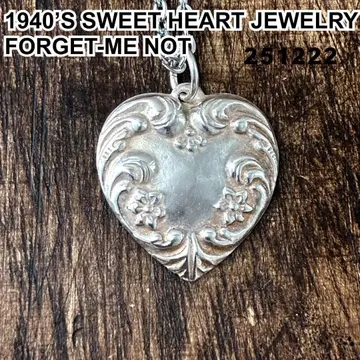 스위트하트 주얼리 물망초 꽃 실버 빈티지 목걸이 하자품