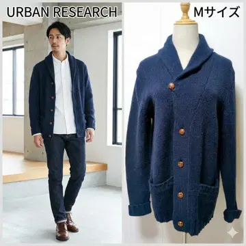 [ 어반 리서치 ] 숄카라 니트 가디건 네이비 M 울 혼방