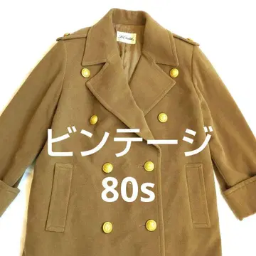 Y2K 루이 샨탄 골드 버튼 울 코트 밀리터리풍 더블 월드