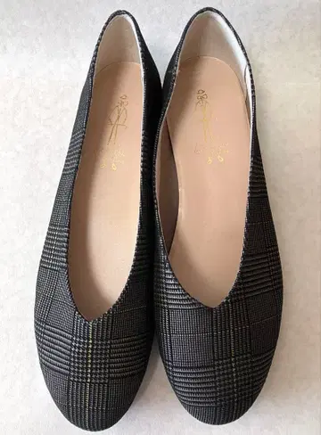 키다리 아저씨 글렌체크 패턴 플랫슈즈