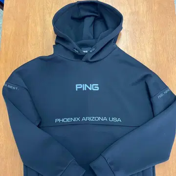 [ 새상품급 ] PING 베어 종이상자 니트 풀오버 후드티 블랙