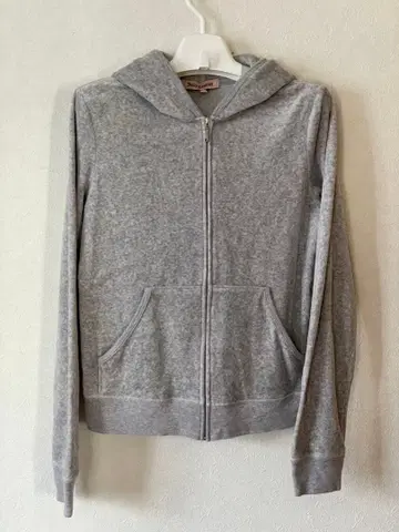 Juicy Couture 그레이 벨벳 후드티 L 사이즈